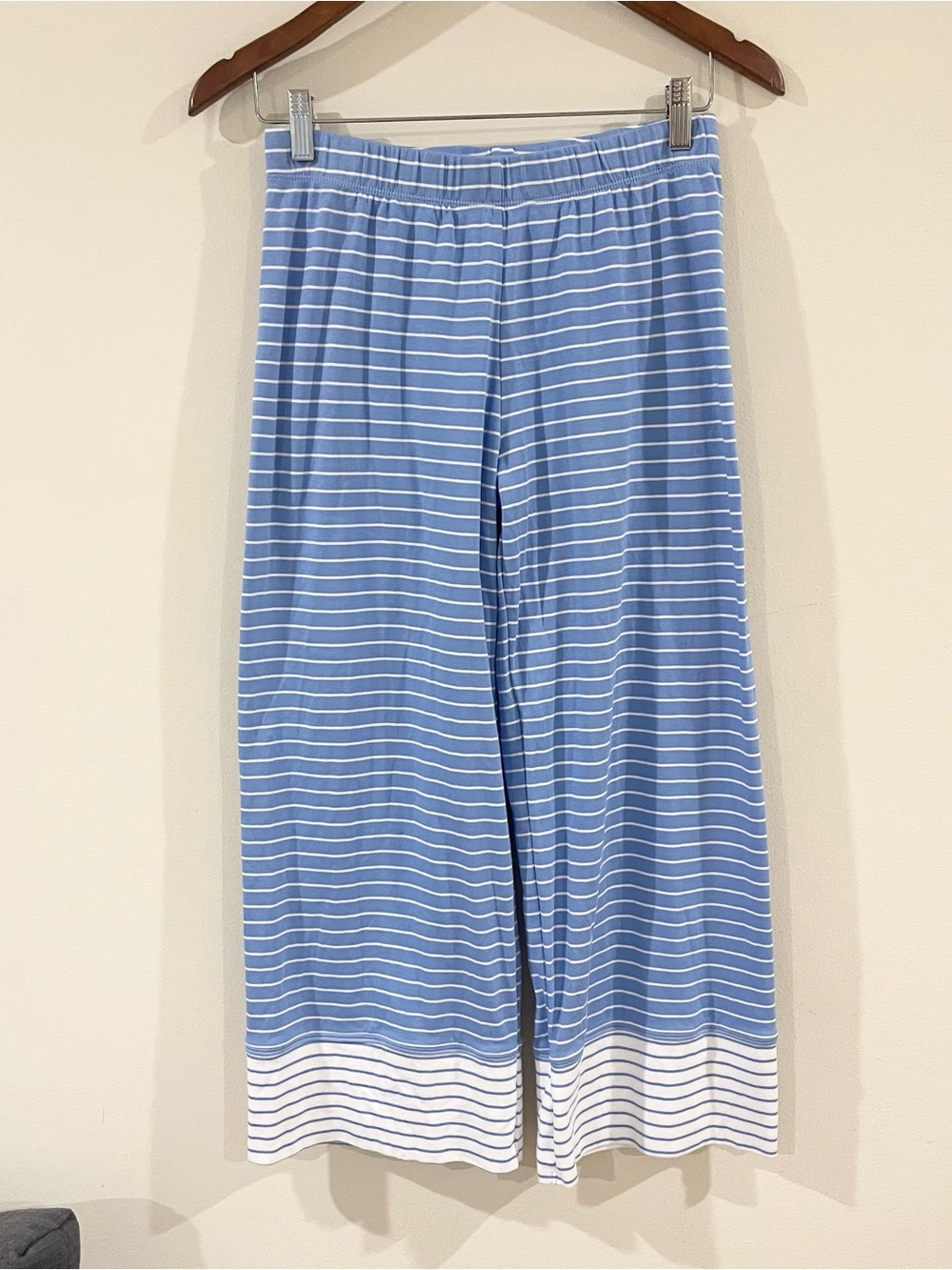 Lake Pima Cotton Wide Leg Pajama Pants Mixed Baltic Blue Stripe size XS